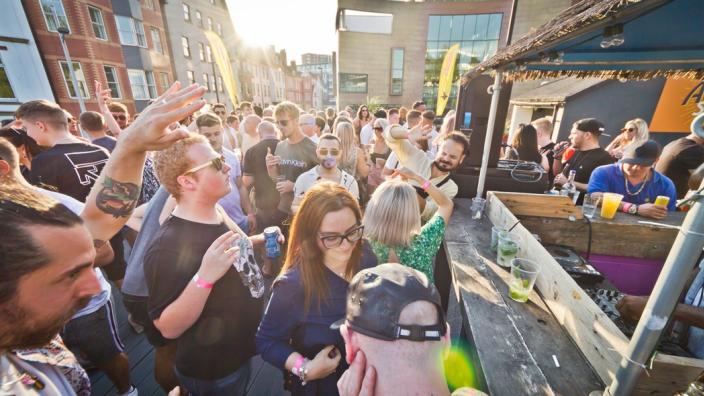 Roof top terrace closing party at Bambalan at Central Bristol