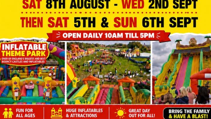 Inflatable Theme Park at Portishead Showground at Clapton Lane