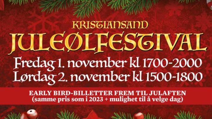 Juleølfestivalen 2024  (early bird t.o.m. 24/12/23) Juleøl EARLY BIRD + VALGFRI DAG (all smaking inkludert)