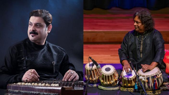 Sandip Chatterjee with Kousic Sen at Liverpool Philharmonic Hall