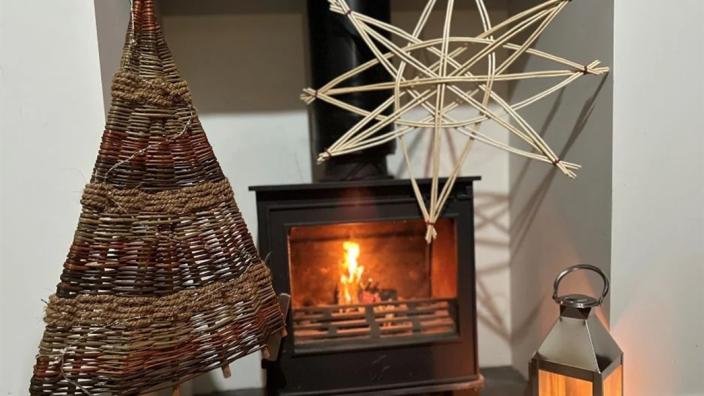 Christmas decorations in willow | RHS Garden Wisley