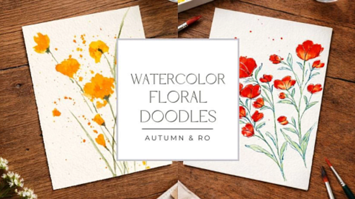 Watercolor Floral Doodles