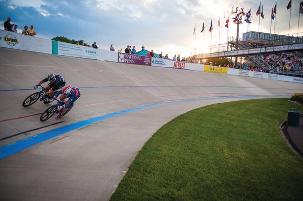 Bicyclists ride at Valley Preferred Cycling Center, Lehigh Valley PA