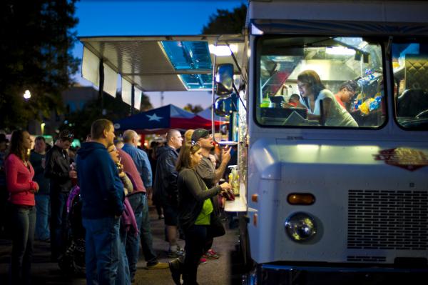 Food truck at night