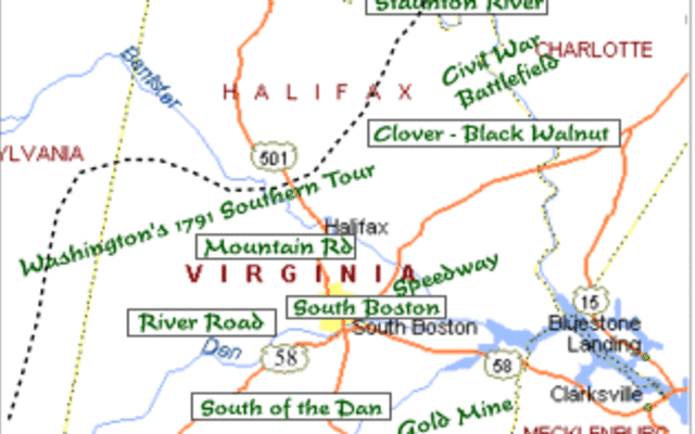 Halifax County Va Map Halifax County Walking & Driving Tours