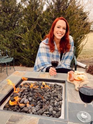 Rebekah Baughman at White Tail Run Winery Patio Fire in Edgerton, KS