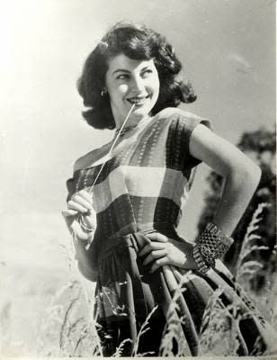 An image of Ava Gardner when she was young in a hay field that may be on display at the Ava Gardner Museum in Smithfield, NC.