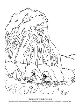 "Beacon Rock" Coloring Page