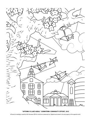"Uptown Village" Coloring Page
