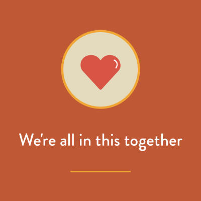 We are all in this together heart graphic