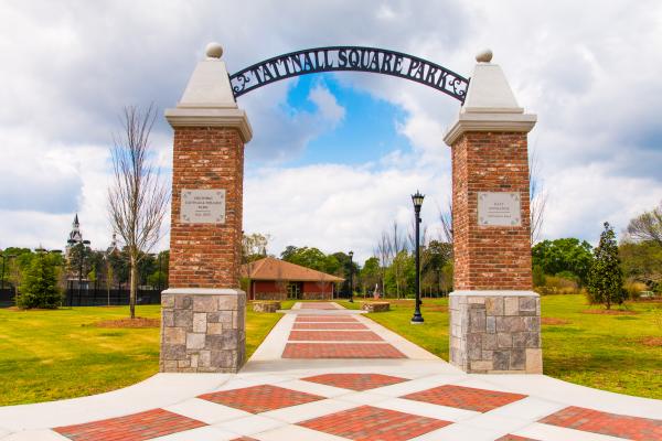 The arch at Tattnall Square Park in Macon, GA