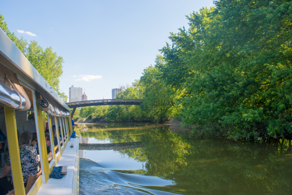 Fort Wayne Skyline as seen from the Sweet Breeze Canal Boat Tour