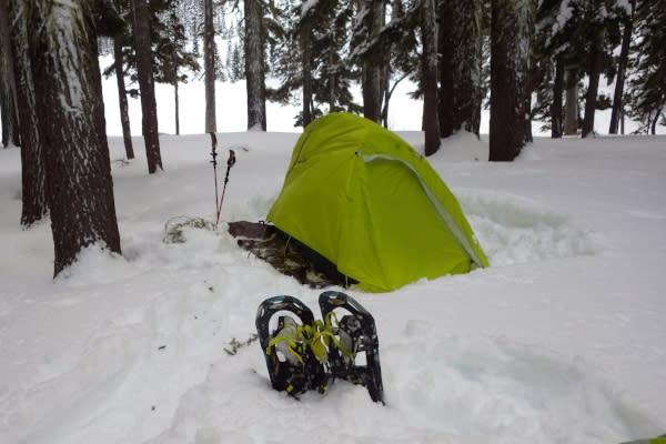 Snow Camping Tent Site by Joey Jewell