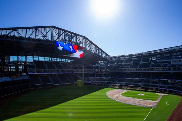 Globe Life Baseball Field with the Roof Open