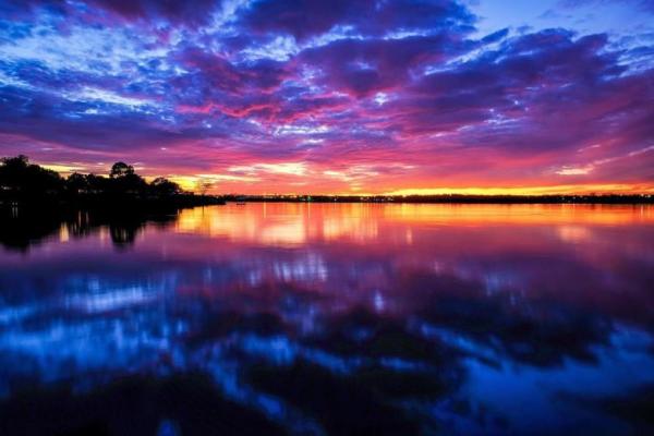 Sunset Reflection Over Lake Arlington