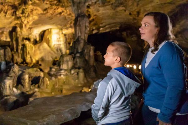Viewing the cave at Indian Echo Caverns