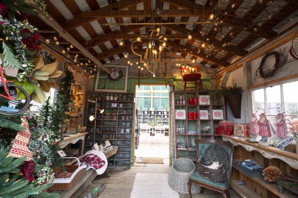 Shed at the Old Lucketts Store, full of holiday items