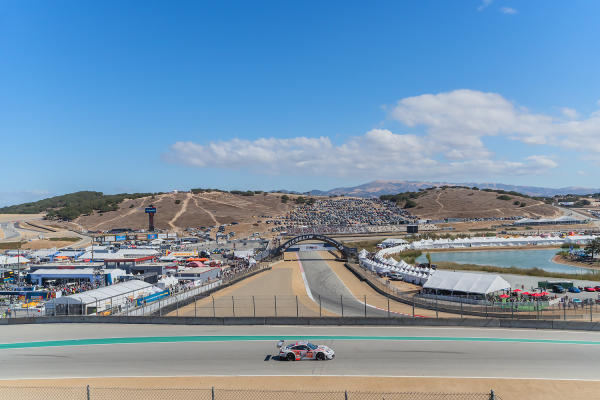 A car on the track at WeatherTech Raceway Laguna Seca
