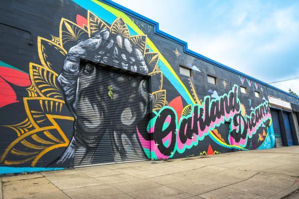 "Oakland Dreams" Mural painted for Oakland Mural Festival 2018
