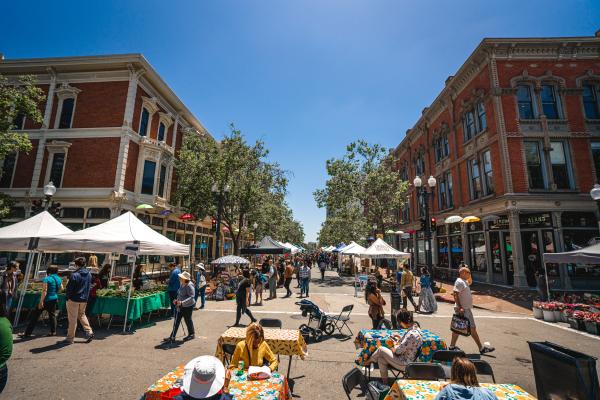 The Friday’s farmers market in Old Oakland is one of the best in the whole city, and the variety is not only represented in the food and fresh produce, but also in the color and flare of local characters who shop there.