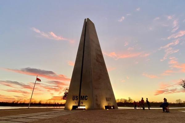 Memorial statue at Sugar Land Memorial Park.