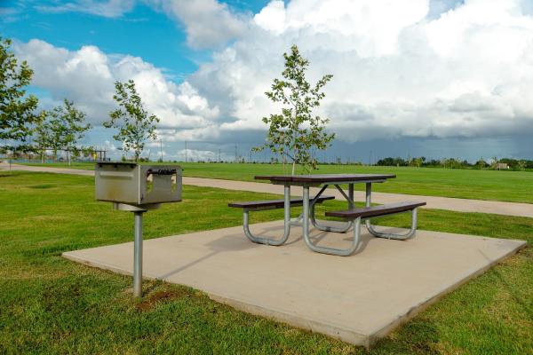 Picnic table at Brazos River Park.