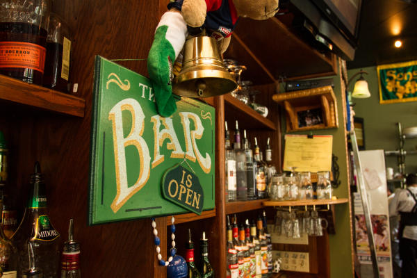 Murphy's Irish Bar with Irish Green Open Sign