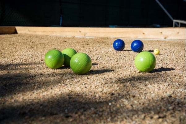 Waterside includes a number of play areas in The Grove, including bocce ball, Jenga and cornhole.