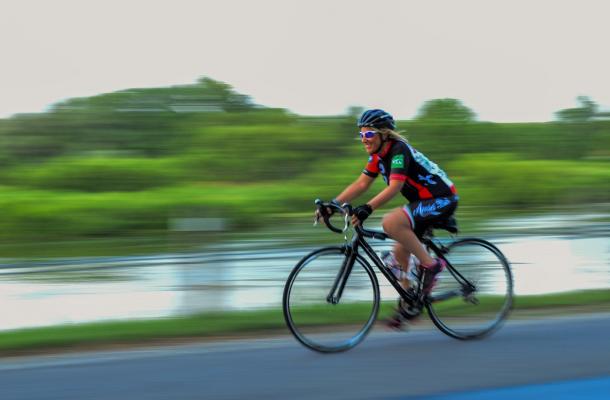 Woman cycling in Haldimand