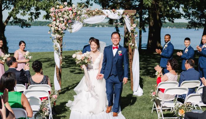 Couple walking down the aisle Couple walking down the aisle