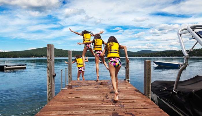kids jumping off dock kids jumping off dock