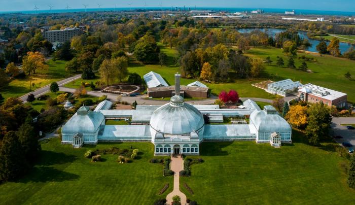 Aerial Shot of the Buffalo and Erie County Botanical Gardens Aerial Shot of the Buffalo and Erie County Botanical Gardens
