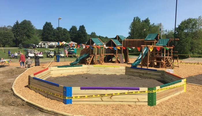 Gaga ball pit at new playground Gaga ball pit at new playground