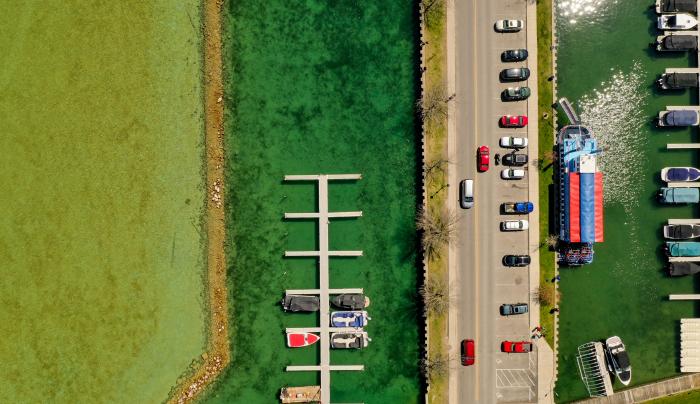 Aerial image of docks at Canandaigua Sailboard Aerial image of docks at Canandaigua Sailboard