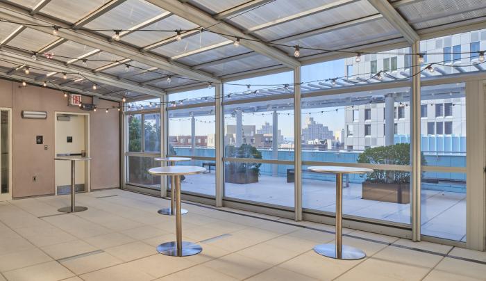 Fisher rooftop table set, Zach Hyman Fisher rooftop table set, Zach Hyman