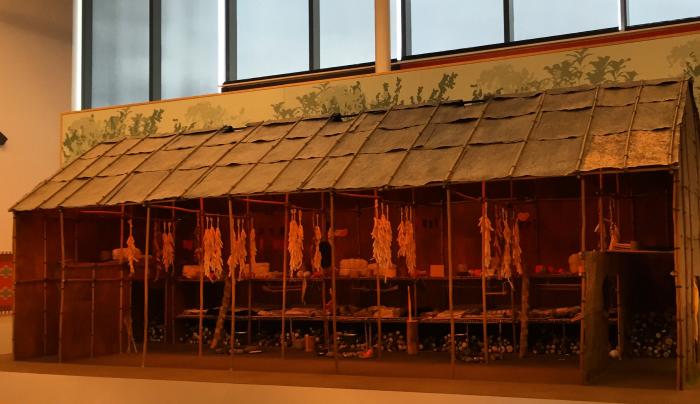 Scale model of the Bark Longhouse Scale model of the Bark Longhouse