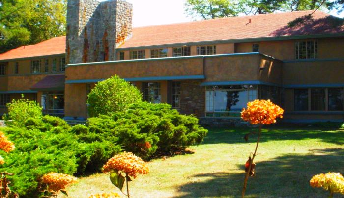 Graycliff Isabelle R. Martin House Summer with Flowers North Side Graycliff Isabelle R. Martin House Summer with Flowers North Side