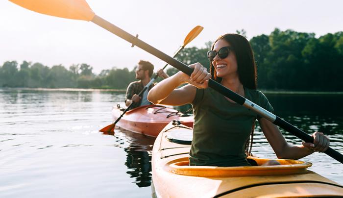 kayaking couple kayaking couple