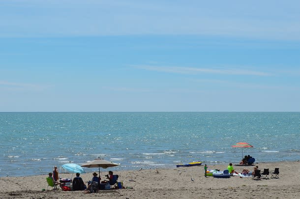 families on norfolk beach