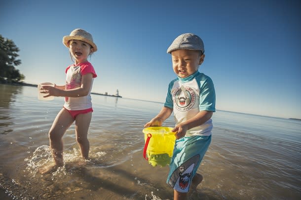 Kids playing on Port Dover beach