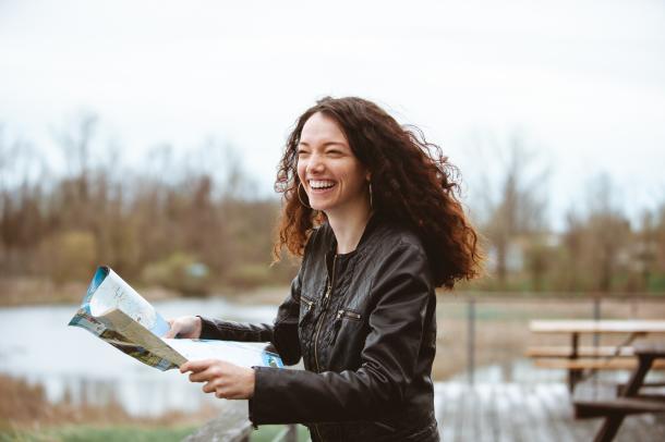 Woman holding map
