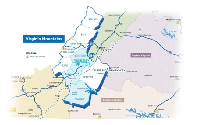 Virginia Mountains - Virginia's Blue Ridge Map