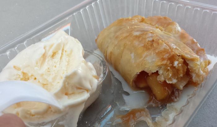 Fried Apple Pie with Ice Cream from Anderson Orchard