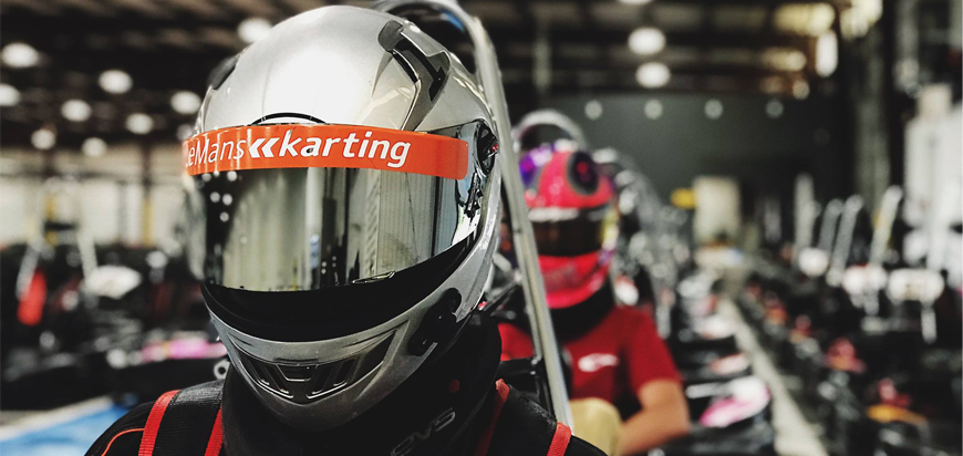 LeMans Karting Drivers on the race track in Greenville, SC
