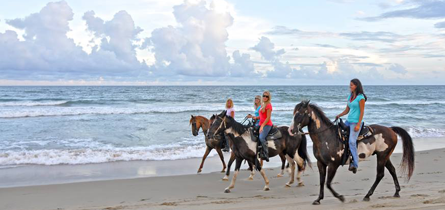 Equine Adventures Horseback Riding on the Beach in the Outer Banks