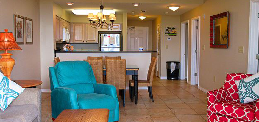 The Living Room of a unit at The Inn at Dauphin Island