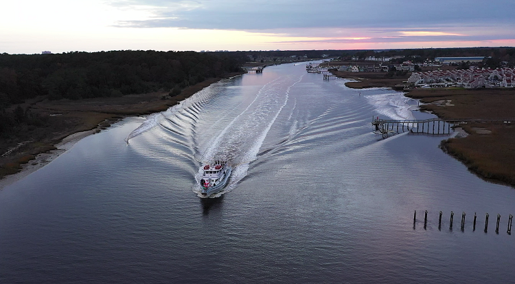 Aerial view of the Intracoastal Waterway in North Myrtle Beach