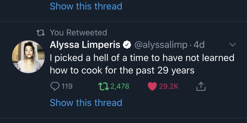 Tweet from Alyssa Limperis