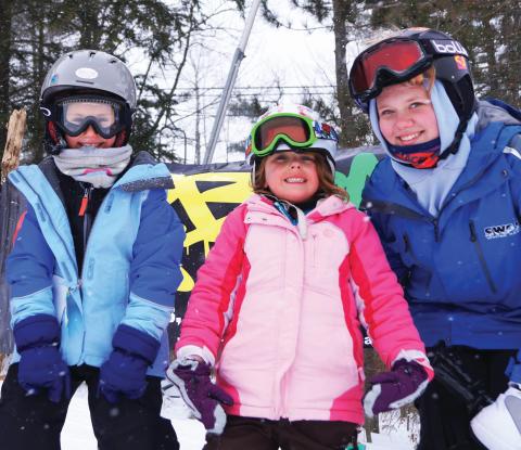 Three skiing kids from Swain Resort in the Rochester, NY Region