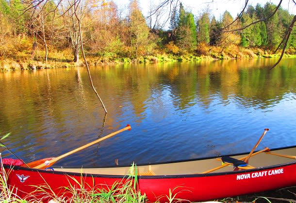 Canoe on waters edge